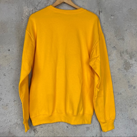 Day of the dead skull floral marigold yellow crewneck sweatshirt medium - Picture 4 of 7